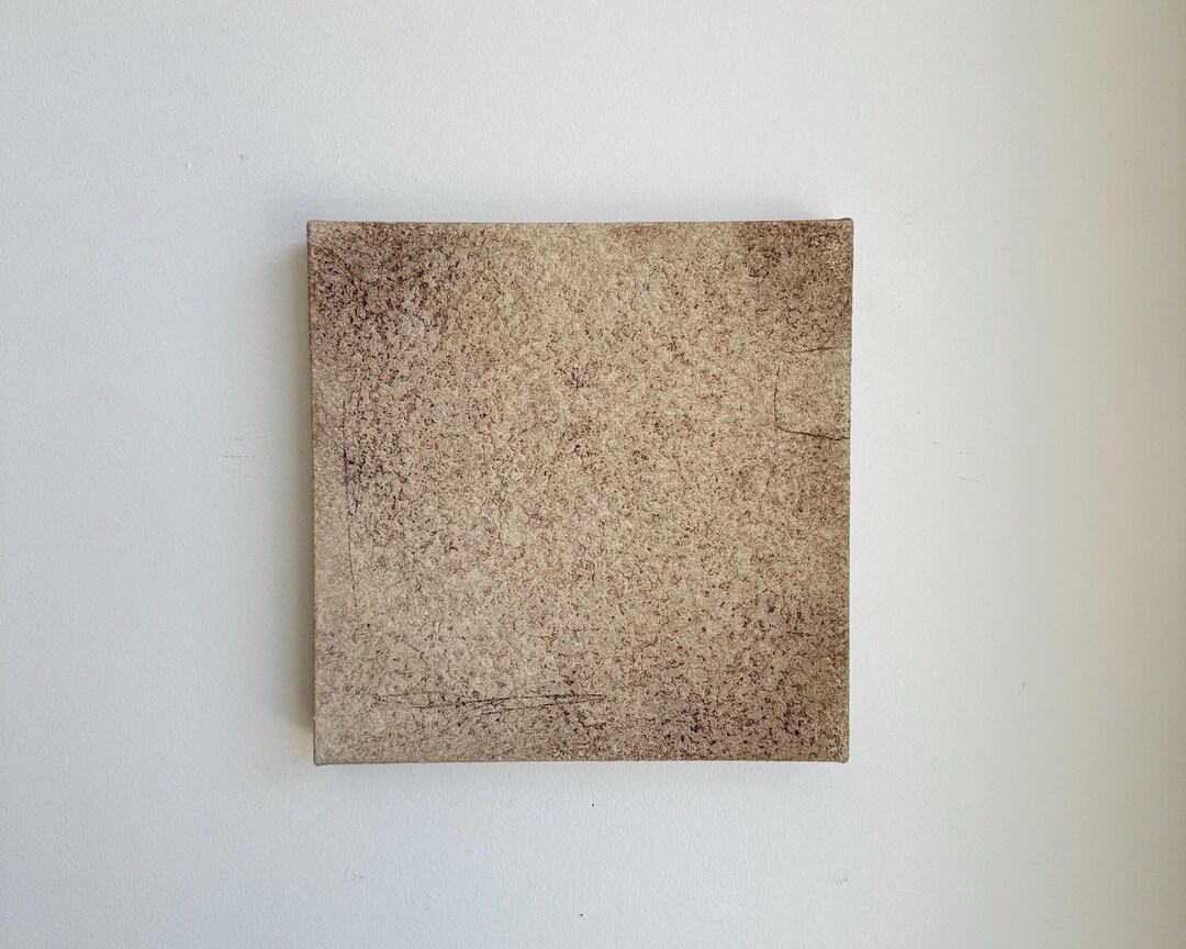 Wabi-sabi Abstract Art: 12x12 Beige Brown Neutral Textured Painting on ...