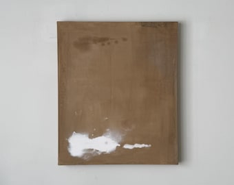 Wabi-Sabi Abstract Painting: Neutral Tone Modern Art (20x24'')