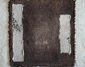 Hand-Painted Organic Abstract Cotton Canvas Art (5.5 x 5.5'')