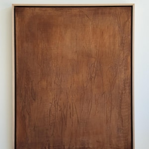 Wabi Sabi Art, 24x30&#39;&#39;, Abstract artwork, Earth-Toned Abstract Painting, Minimalist Art on Oak Wood floater frame