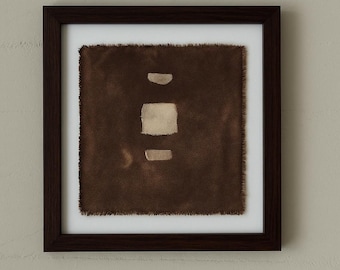 Organic Abstract Textile Art: Hand-Painted Rustic Cotton Canvas