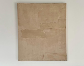 Textured Abstract Painting: Wabi-Sabi Neutral Tone Art (20x24'')