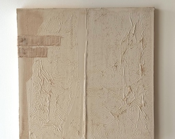 Textured Abstract Painting: 24x24" Wabi-Sabi Neutral Tone Canvas Art