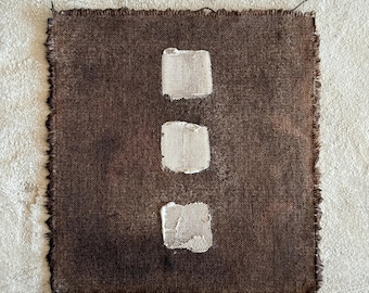 Organic Abstract Textile Art: Hand-Painted Rustic Cotton Canvas
