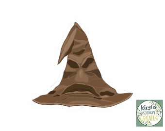 Harry Potter Sorting Hat Premium Vinyl Sticker | Hogwarts Houses | Gryffindor Ravenclaw Hufflepuff Slytherin | Harry Potter Gift | HP