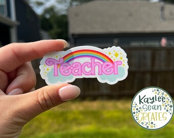 Teacher Sticker | Rainbow | Girl Power | Feminism | Education | Laptop Sticker | Vinyl Decal