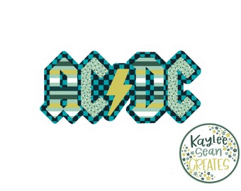 AC/DC Premium Vinyl Sticker | Classic Rock | Hard Rock | 3” x 1.48” Music Decal | Australian Rock Band | Malcolm and Angus Young