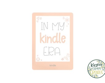 Kindle Sticker for Readers | Reading Waterproof Decal | Book Lover | In My Kindle Era | Doodles | Laptop or Water Bottle Sticker