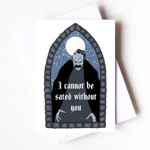 Nosferatu Graf Orlok Vampir inspirierte Valentinstag Karte “Ich kann ohne Dich nicht satt werden”