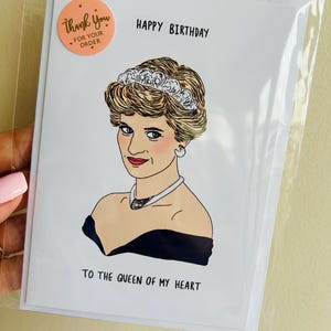 Cartão de aniversário da Princesa Diana, Rainha do meu coração