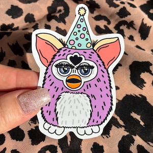 Vintage 90’s cute Furby Birthday sticker