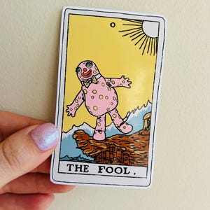 Adesivo da carta de tarô Mr Blobby “O Louco”