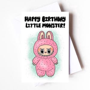 Kawai kleine Monster Karte zum Geburtstag