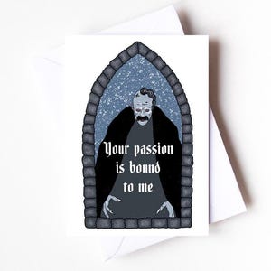 Tarjeta de San Valentín inspirada en el vampiro Nosferatu Count Orlok “Tu pasión está ligada a mí”