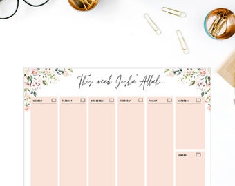 Islamic weekly planner printable