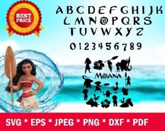 Moana SVG font, Moana svg files with alphabet letters