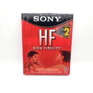 Sony Blank Audio Cassette 2- Pack New Sealed HF 60 Minute High Fidelity Normal Bias C-60HFL