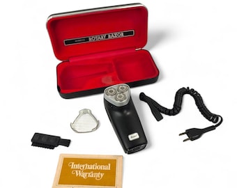 Vintage Norelco Rotary Razor HP 1121 Tripleheader Electric Shaver & Case Holland