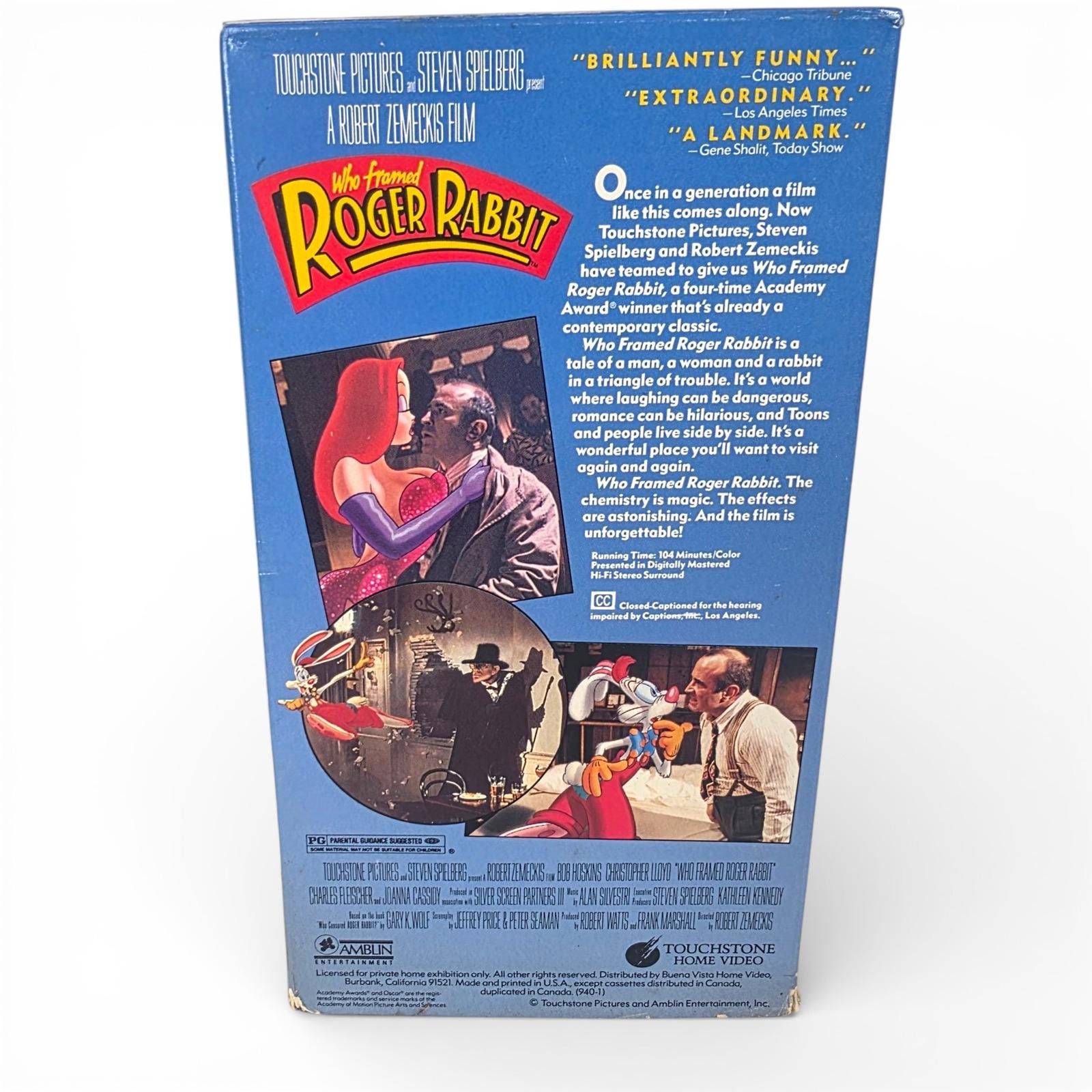 Who Framed Roger Rabbit VHS Movie Vintage Touchstone Home Video Steven ...