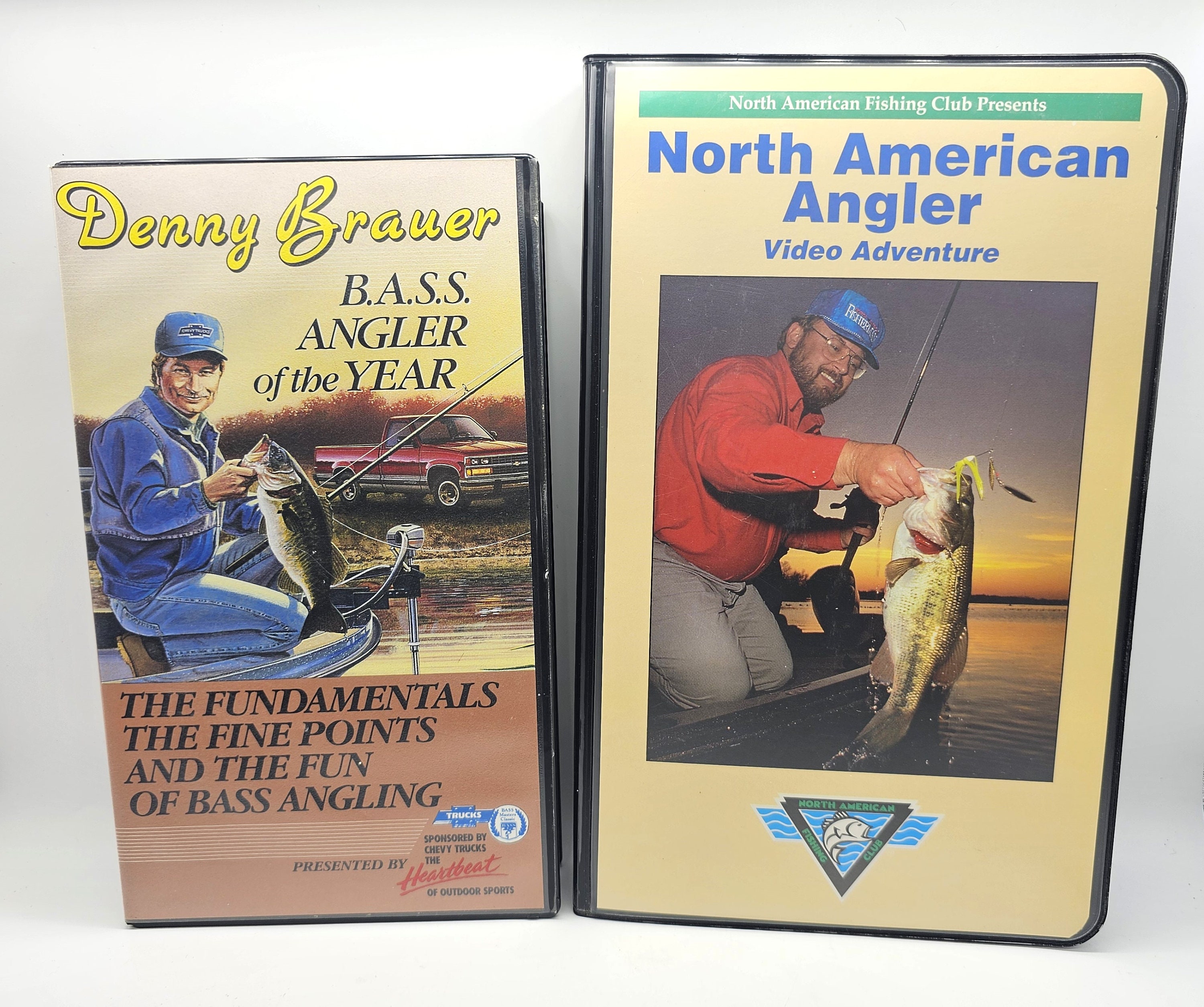 2 Vintage Fishing VHS Tapes Denny Brauer Bass Angler of the Year
