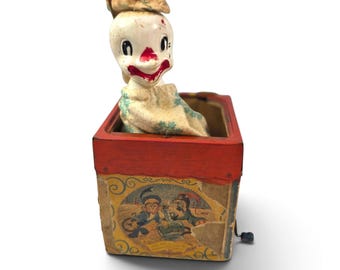 1988 Meritus Industries Inc Clown Jack in the Box Toy, Vintage