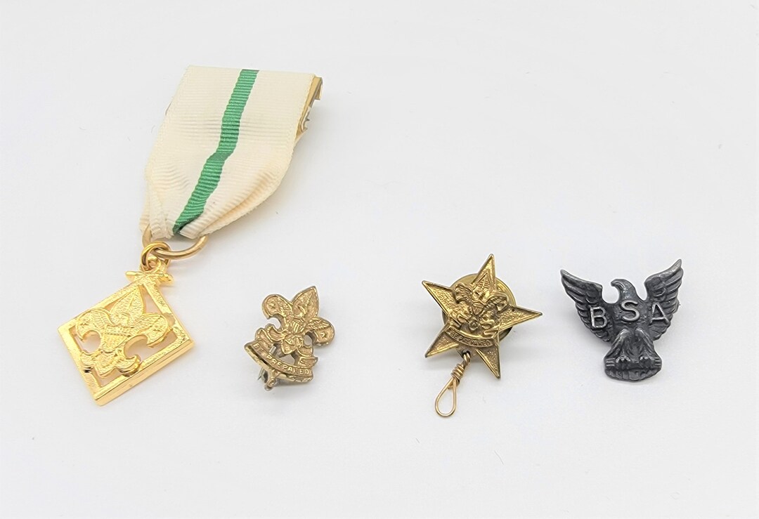 4 Vintage Boy Scout Cub Scout Pins Den Leader Award 80's Memorabilia BSA Collectable Etsy