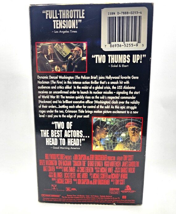 Crimson Tide VHS Movie Vintage Gene Hackman Denzel Washington Home
