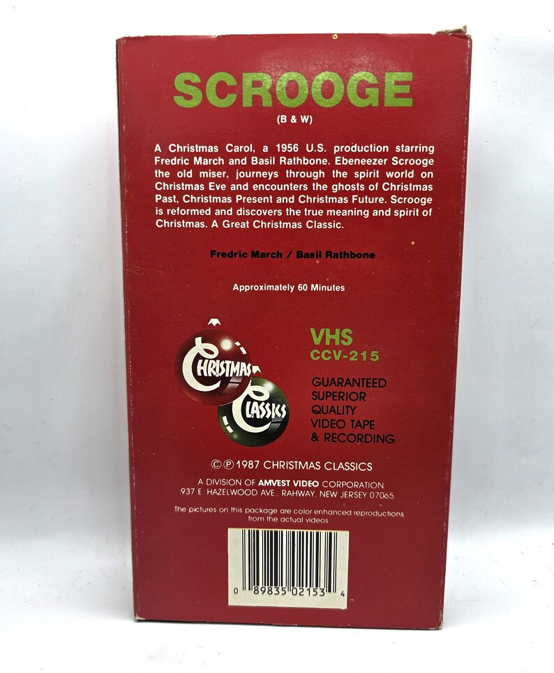 Scrooge VHS A Christmas Carol 1956 Movie 1987 Christmas Classics ...