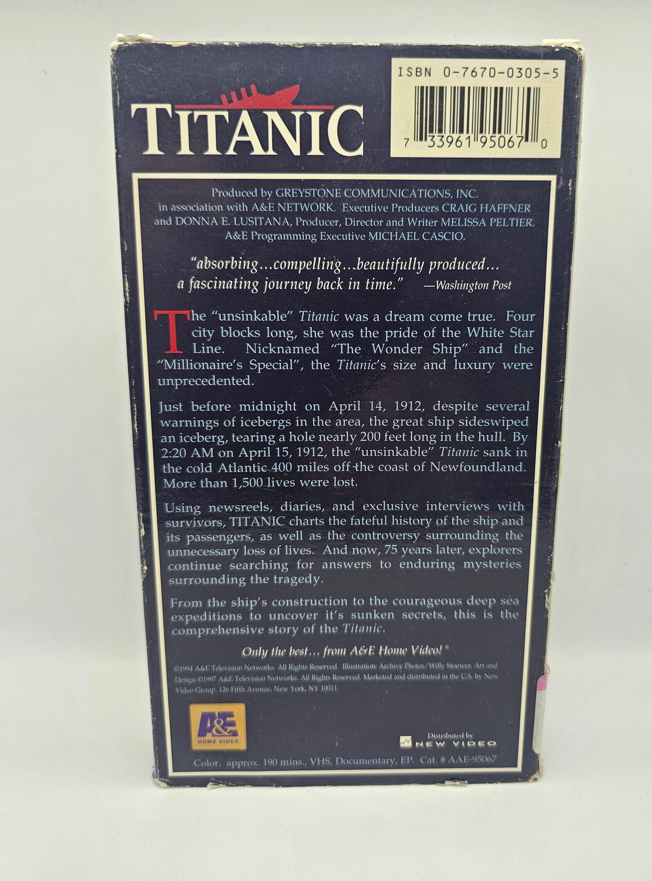 Titanic VHS Documentary A&E Home Video Vintage History 3-hour ...