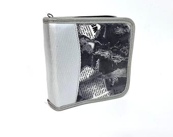 Silver 40 CD Wallet Storage Case Compact Disc Holder VIntage Graphic