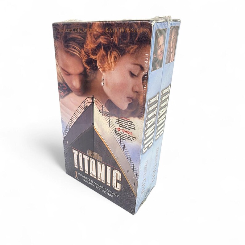 Titanic VHS Two Cassette 2-Tape Set NEW James Cameron Film Sealed Watermark image 2