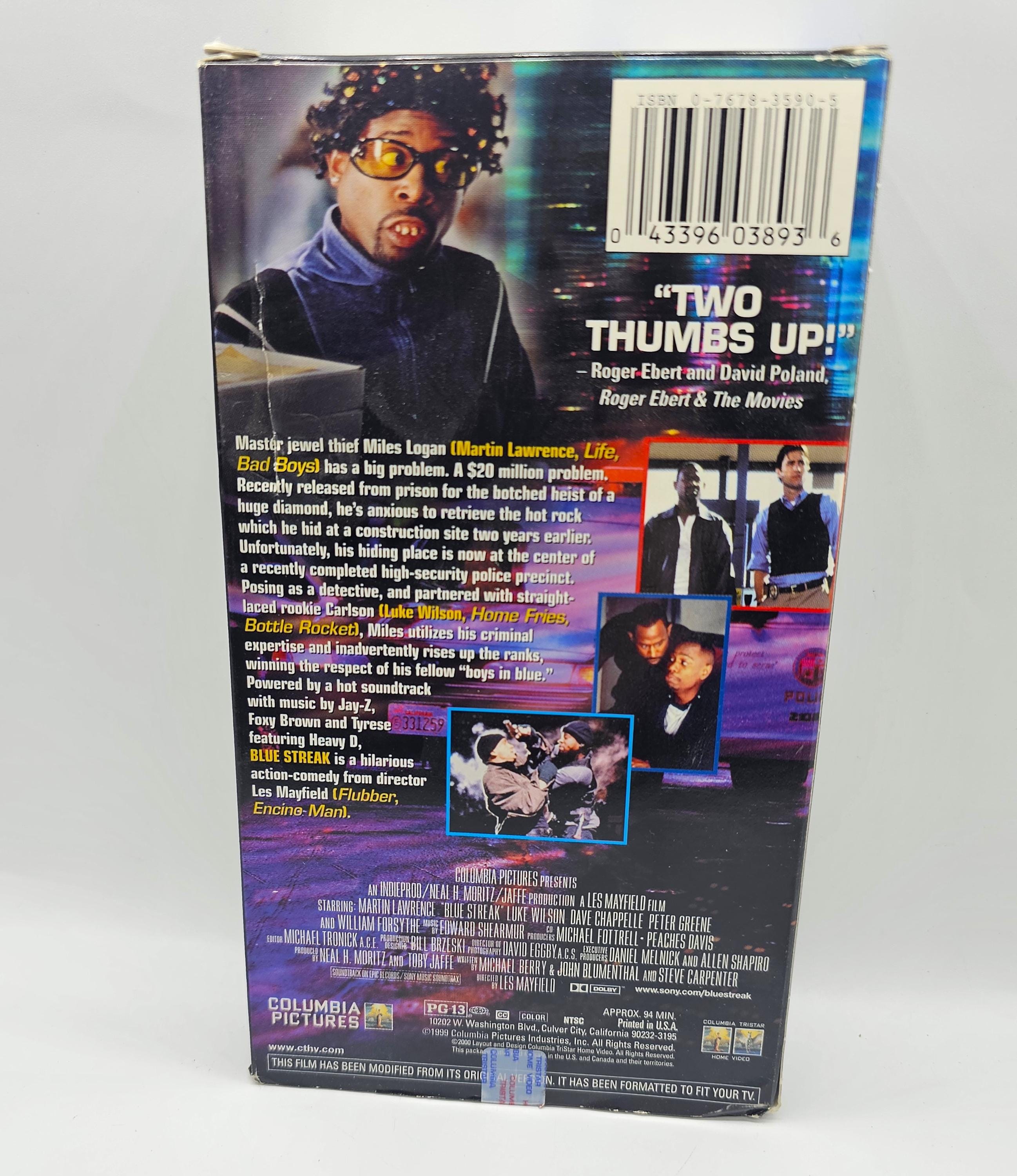 Blue Streak VHS Movie Martin Lawrence Luke Wilson Videocassette 