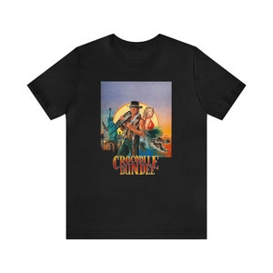 Crocodile Dundee Movie Short Sleeve T-Shirt Black or White Tee