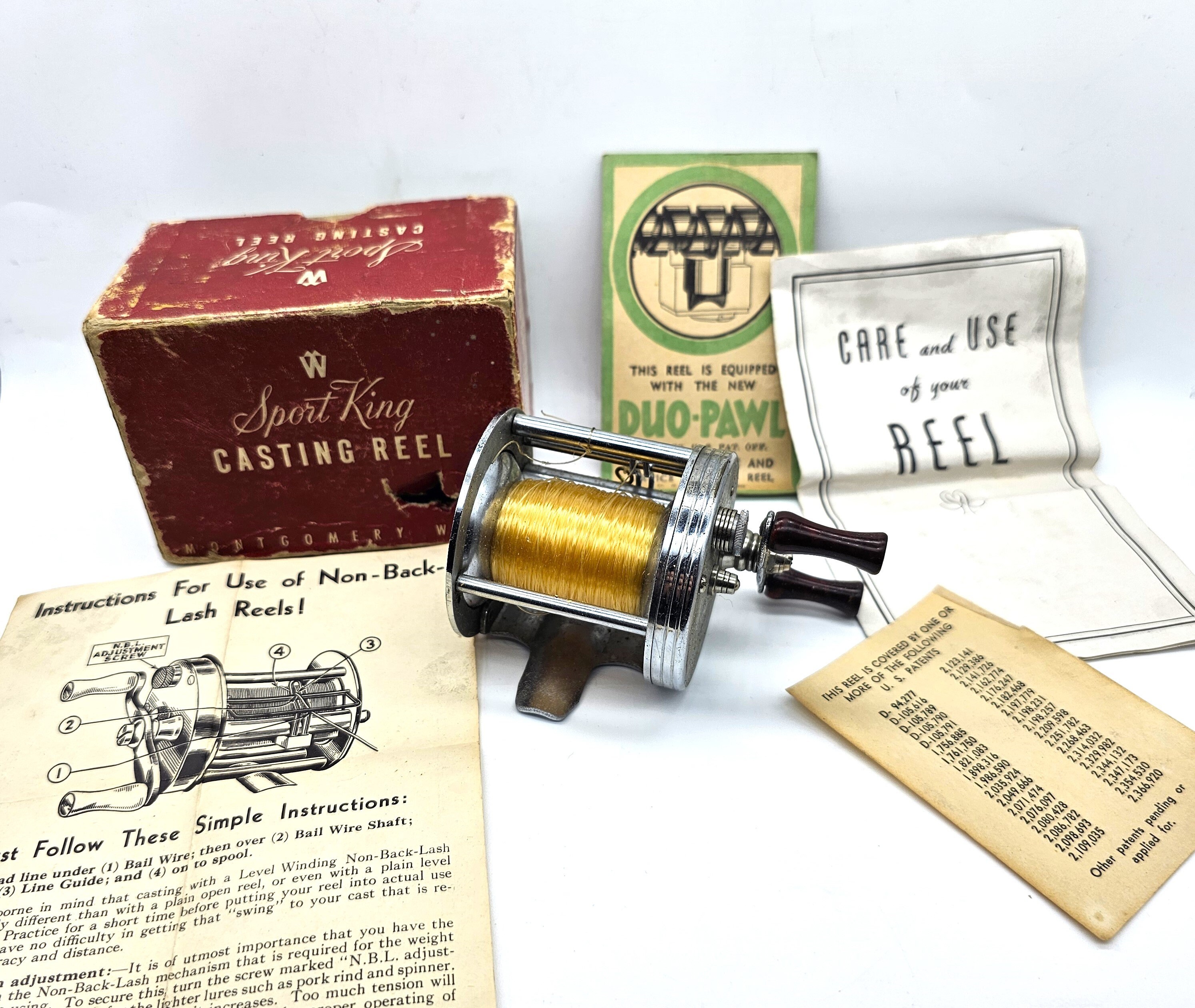 グランドホールセール Vintage Montgomery Ward Sport King Casting Fishing Reel アクセサリー