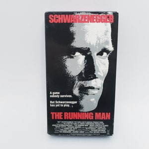 Running Man VHS Movie Arnold Schwarzenegger 1987 Vestron Video Jesse The Body Ventura Stephen King Richard Bachman