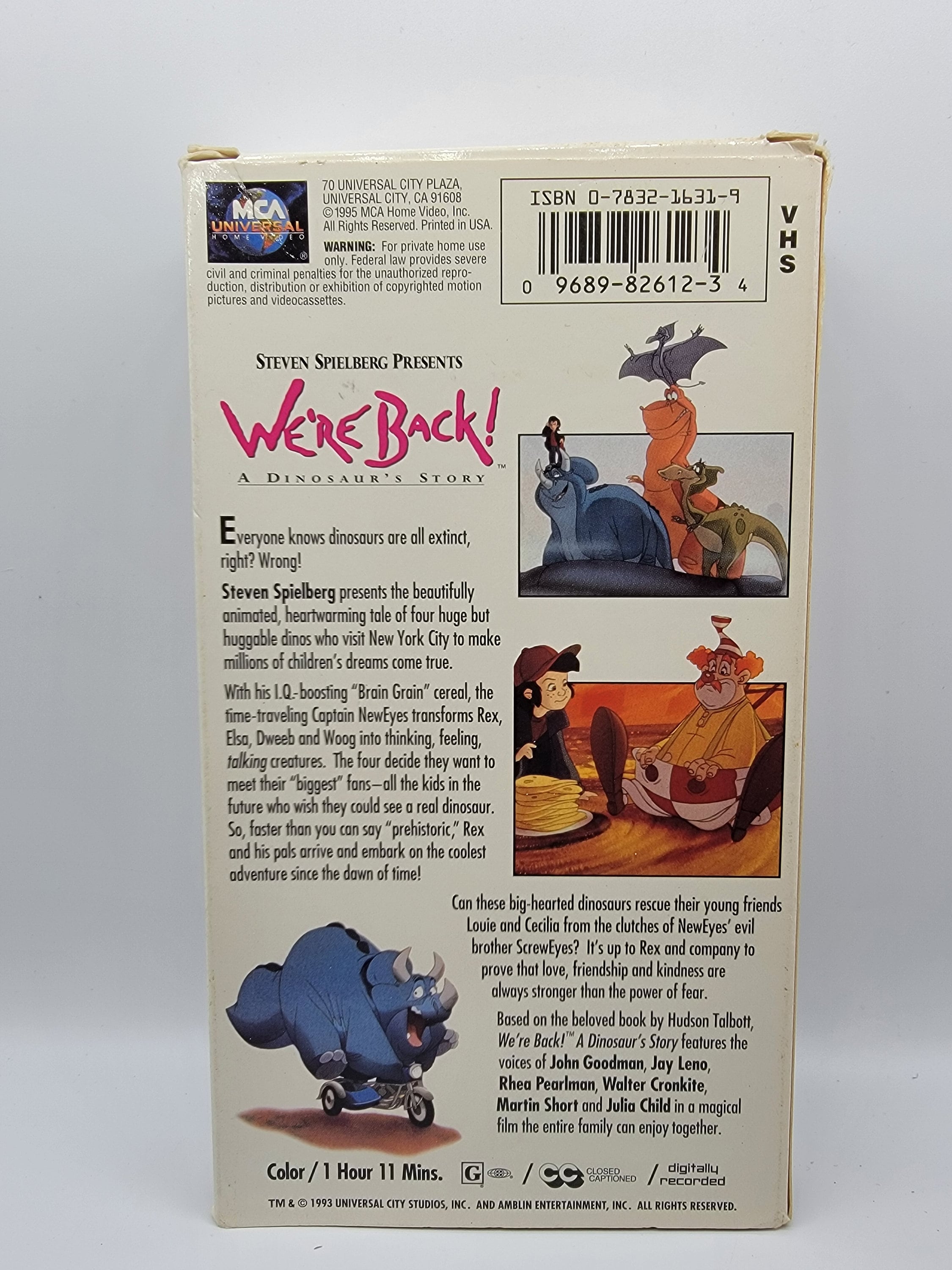 We're Back A Dinosaur's Story VHS Movie Steven Spielberg MCA Home Video