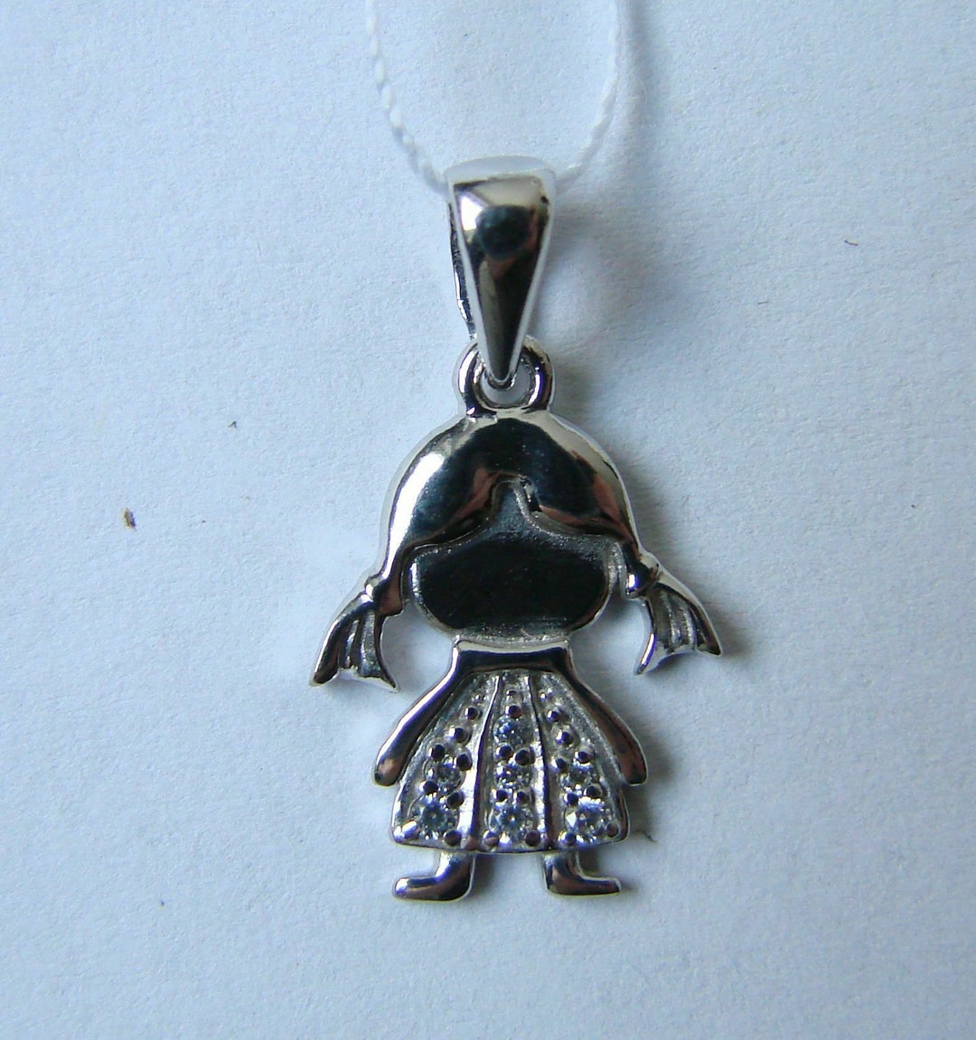 Small Pendant baby Girl Charm Jewelry Silver 925 With Stones Etsy