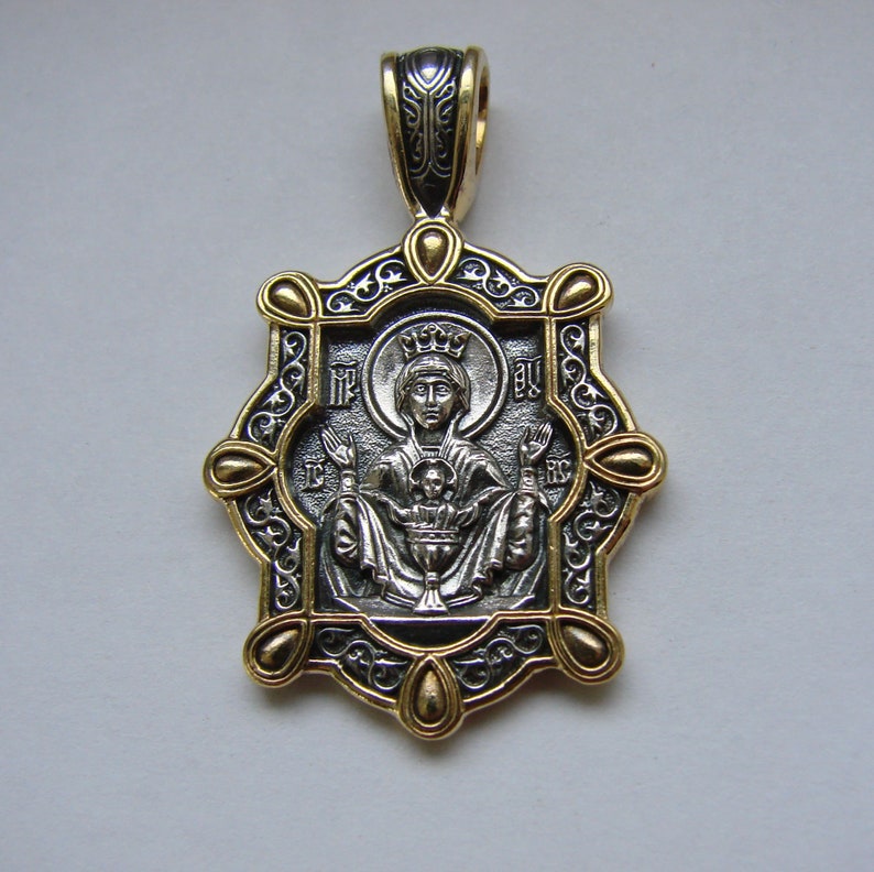 Christian Jewelry Greek Russian Orthodox Pendant Silver 925 Etsy
