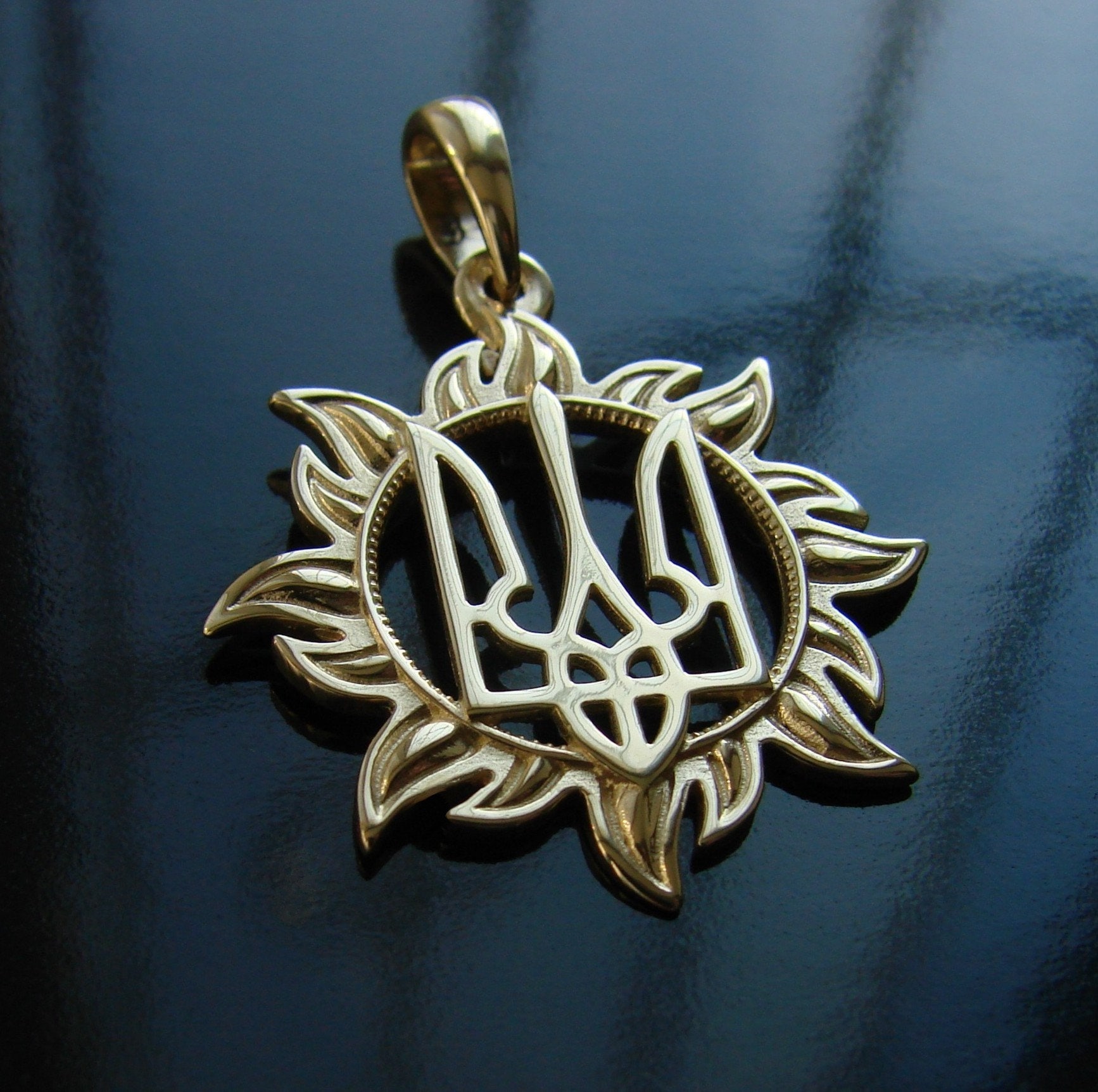 Ukrainian Trident Tryzub Pendant Ukraine Necklace Jewelry Etsy UK