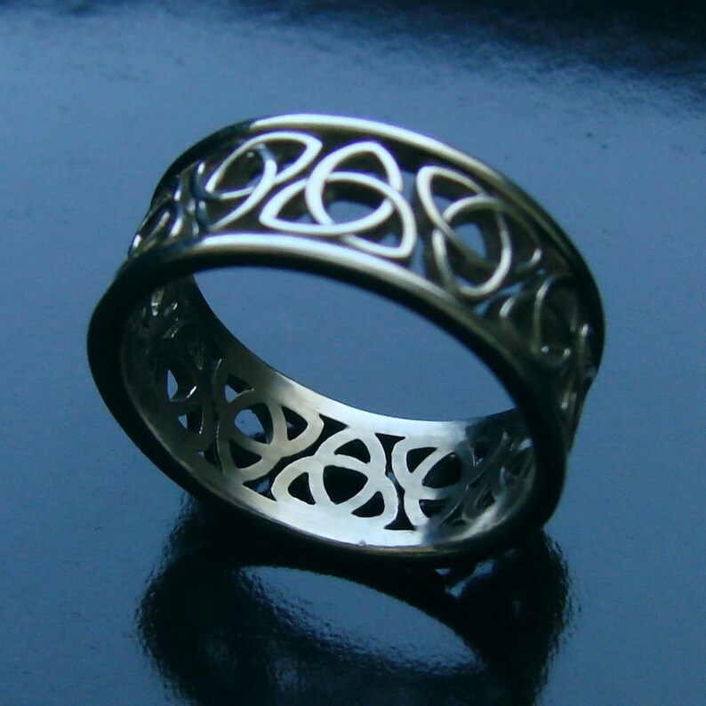 Trinity Knot Ring Sterling Silver 925 Triquetra Celtic Trefoil Etsy