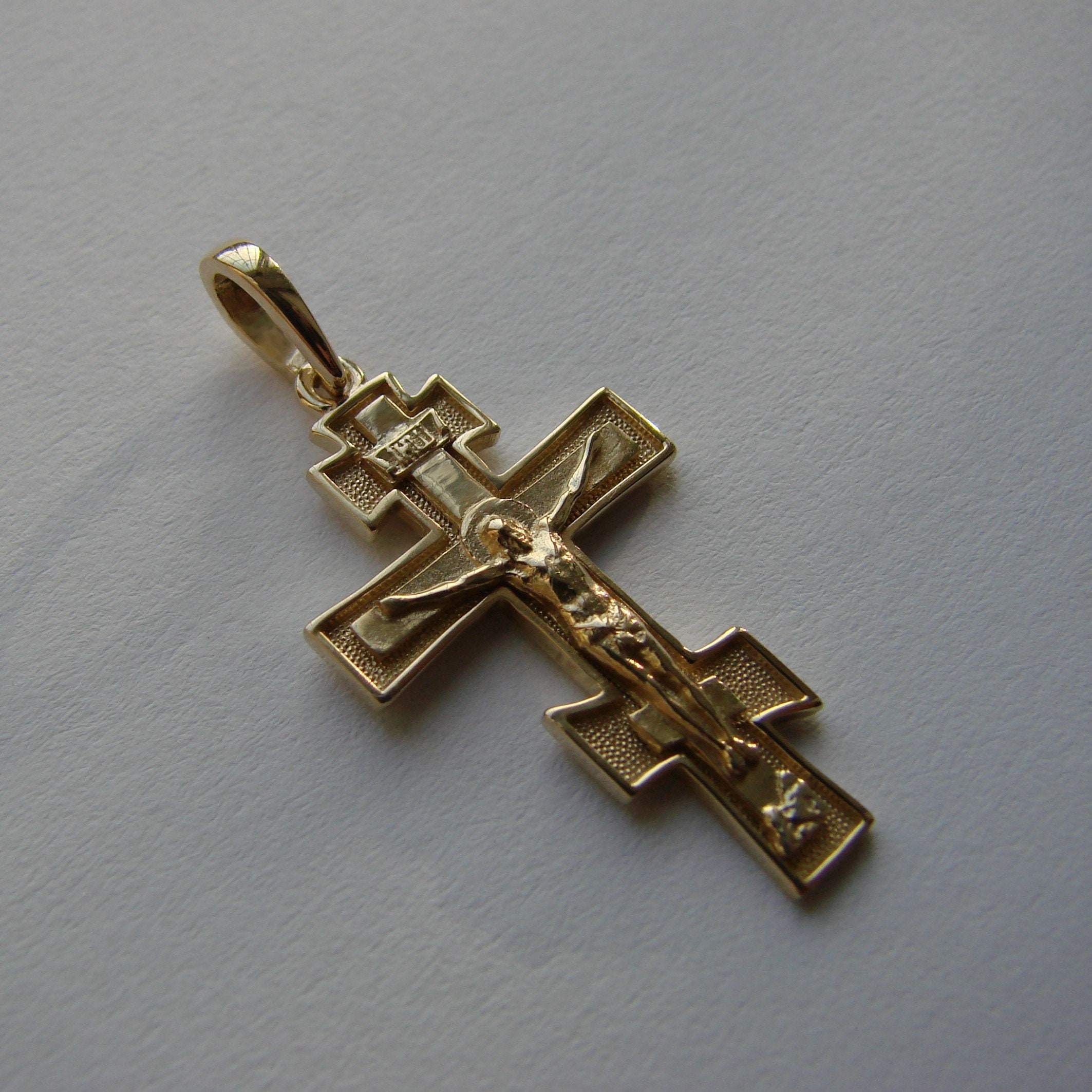 Ciondolo Crocifisso Ortodosso Oro Rosa 14k Vero – Gioiello Religioso Unisex - copertina