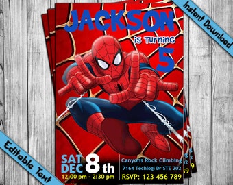 Spiderman Invitation Etsy