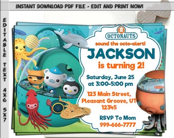 Octonauts Invitation Etsy