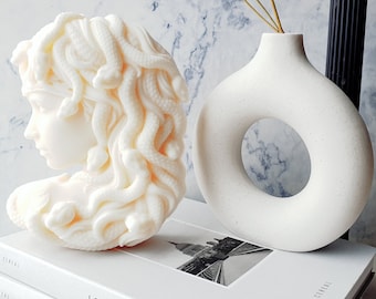 Medusa Greek Goddess Head candle    Vegan   made with  Coconut Wax