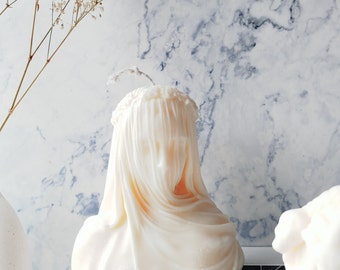 The Veiled Lady candle - Large Sculpture size homemade soy candle