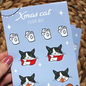 Sticker sheet Xmas cat/ feuille de stickers
