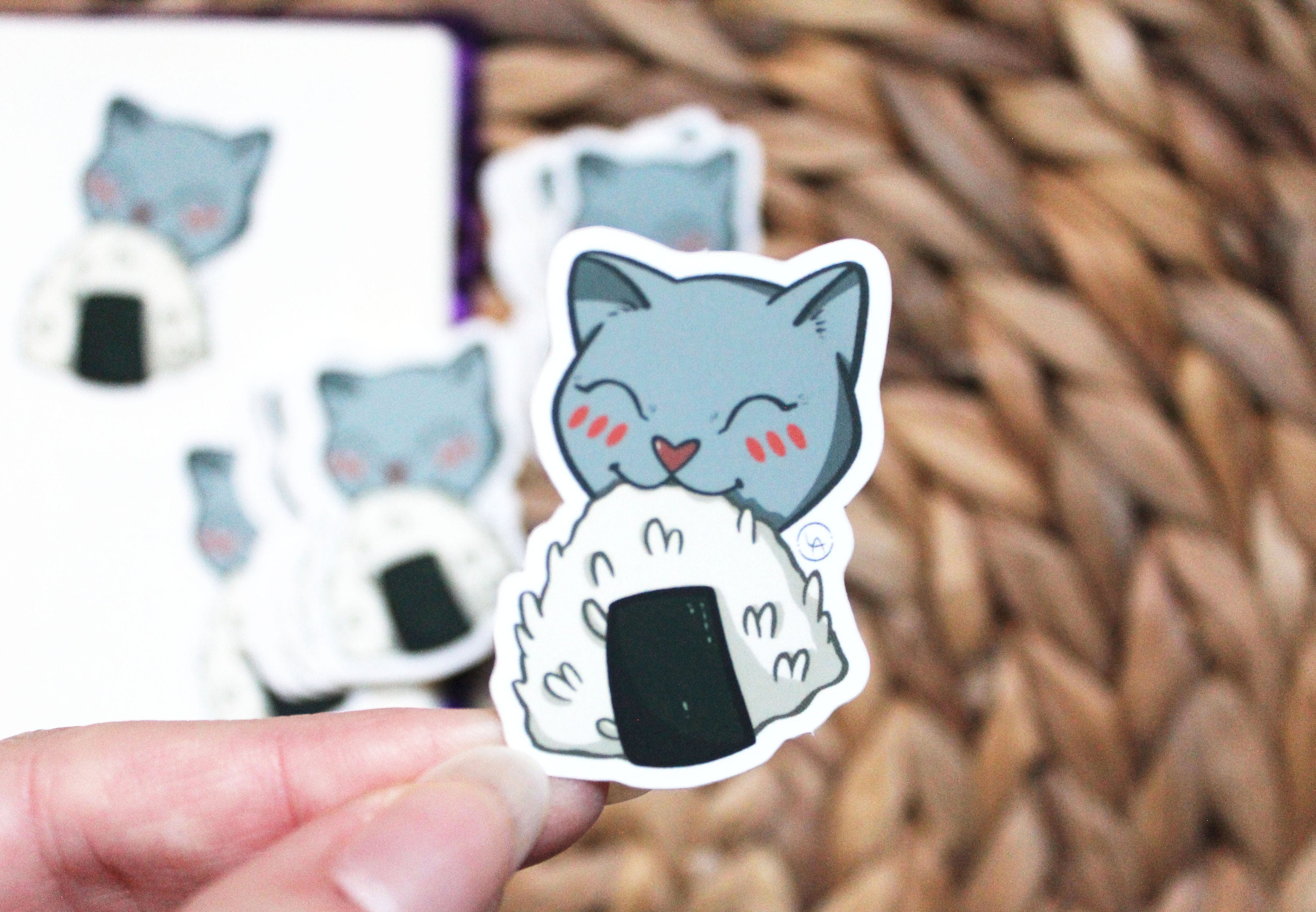 Matte sticker - Onigiri cat