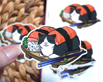 Sticker sushi cat platter
