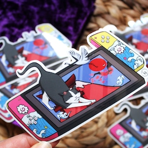 Sticker transparent Switch cat