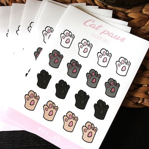 Sticker sheet pattes de chats/ feuille de stickers
